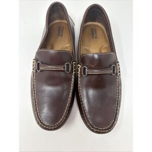 Johnston & Murphy Leather Driving Loafers Shoes Slip On Moc Toe Sz 10 1/2